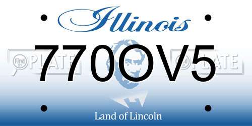 770OV5 Illinois License Plate