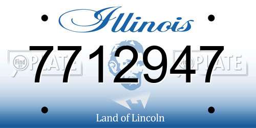 7712947 Illinois License Plate