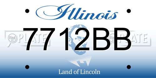 7712BB Illinois License Plate