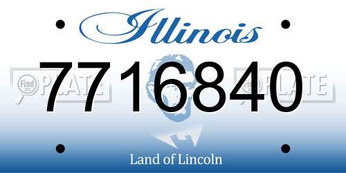 7716840 Illinois License Plate