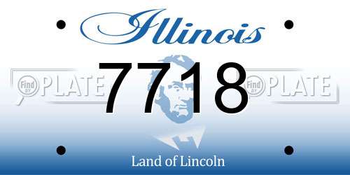 7718 Illinois License Plate