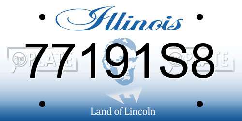 77191S8 Illinois License Plate