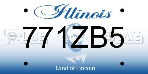 771ZB5 Illinois License Plate