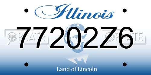 77202Z6 Illinois License Plate