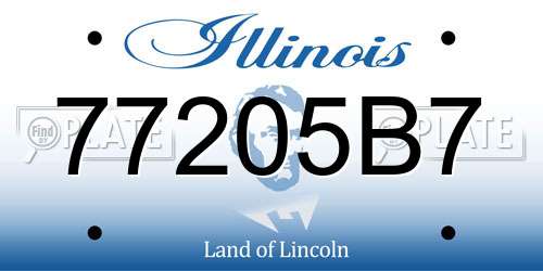 77205B7 Illinois License Plate