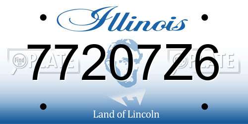 77207Z6 Illinois License Plate