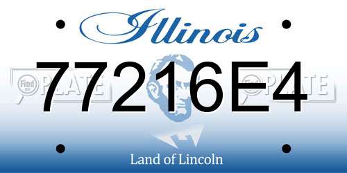 77216E4 Illinois License Plate