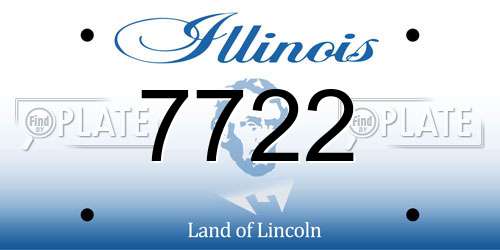 7722 Illinois License Plate
