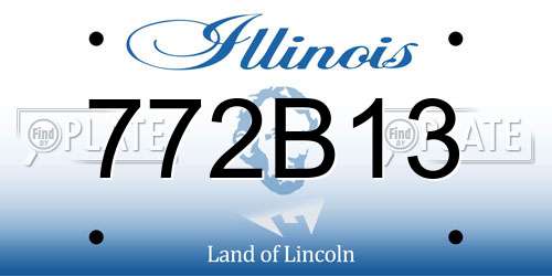 772B13 Illinois License Plate