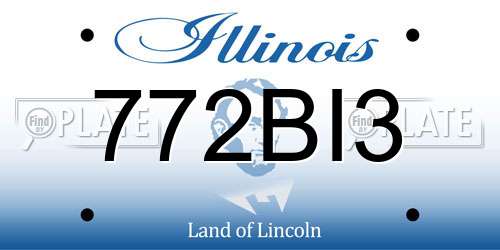 772BI3 Illinois License Plate
