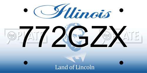 772GZX Illinois License Plate