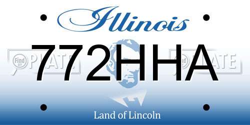 772HHA Illinois License Plate