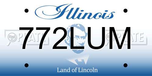 772LUM Illinois License Plate