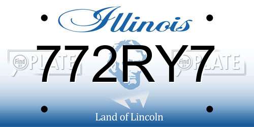 772RY7 Illinois License Plate
