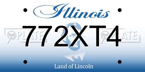 772XT4 Illinois License Plate