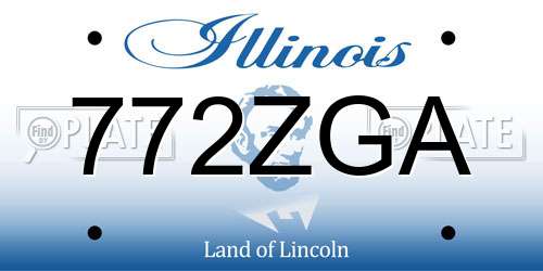 772ZGA Illinois License Plate