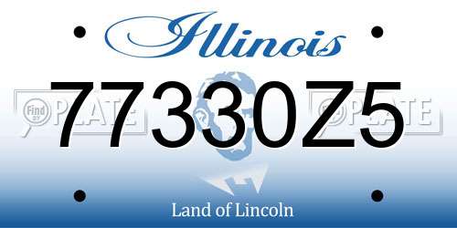 77330Z5 Illinois License Plate