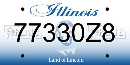 77330Z8 Illinois License Plate