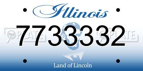 7733332 Illinois License Plate