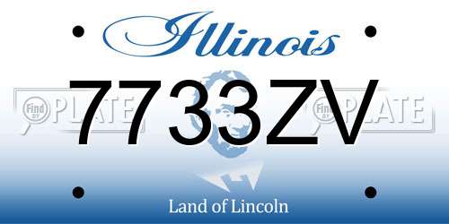 7733ZV Illinois License Plate