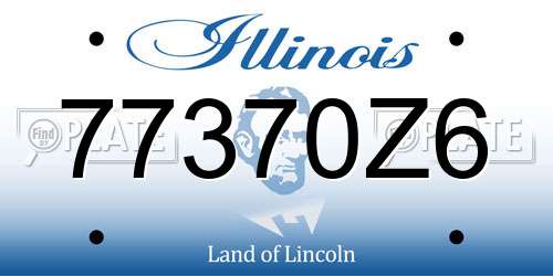 77370Z6 Illinois License Plate