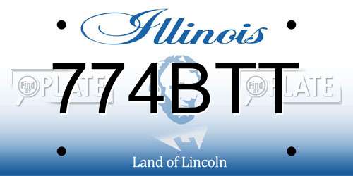 774BTT Illinois License Plate