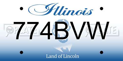 774BVW Illinois License Plate