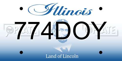 774DOY Illinois License Plate