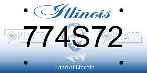 774S72 Illinois License Plate