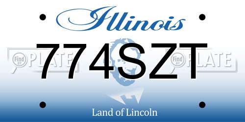 774SZT Illinois License Plate