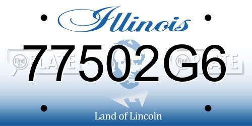 77502G6 Illinois License Plate
