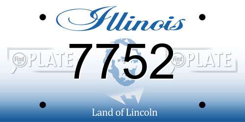 7752 Illinois License Plate