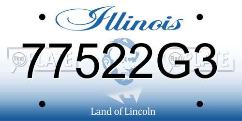 77522G3 Illinois License Plate