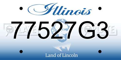 77527G3 Illinois License Plate