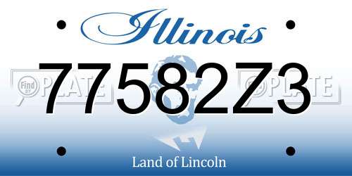 77582Z3 Illinois License Plate