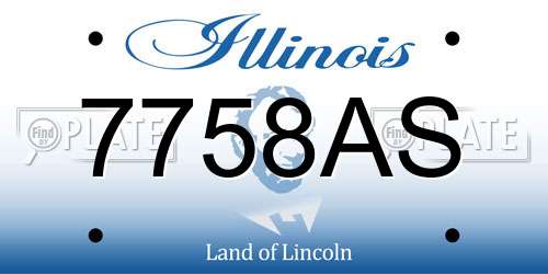 7758AS Illinois License Plate
