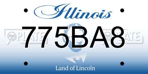 775BA8 Illinois License Plate