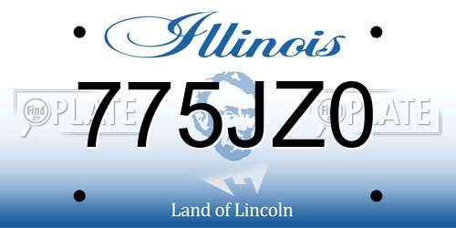 775JZ0 Illinois License Plate