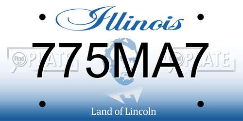 775MA7 Illinois License Plate