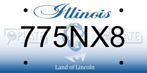 775NX8 Illinois License Plate