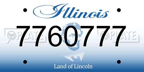7760777 Illinois License Plate