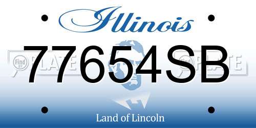 77654SB Illinois License Plate