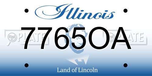 7765OA Illinois License Plate