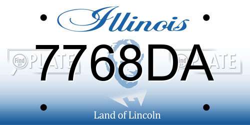 7768DA Illinois License Plate