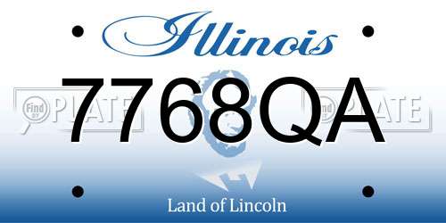 7768QA Illinois License Plate