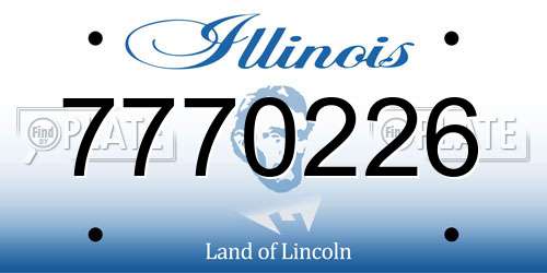 7770226 Illinois License Plate