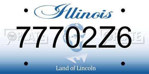 77702Z6 Illinois License Plate