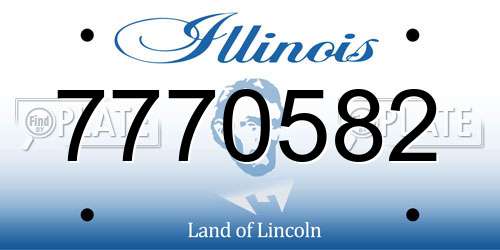 7770582 Illinois License Plate