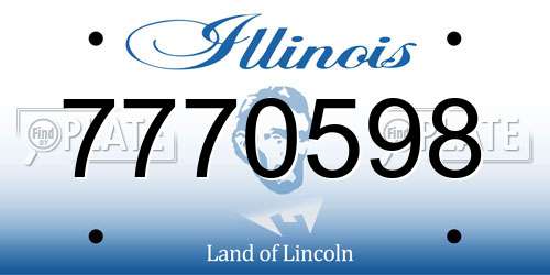 7770598 Illinois License Plate