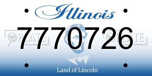 7770726 Illinois License Plate
